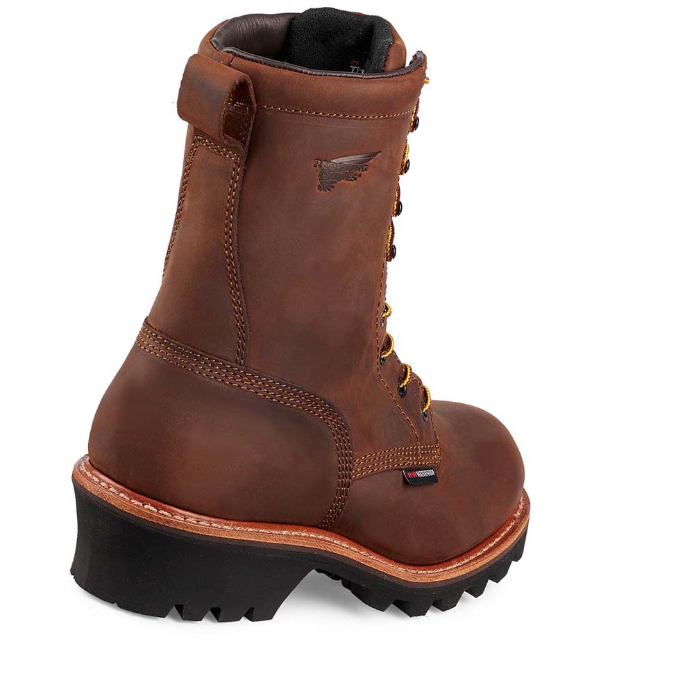 Red Wing LoggerMax 9-inch Insulated, Safety Toe Men's Waterproof Boots Brown | ZA 38QMA